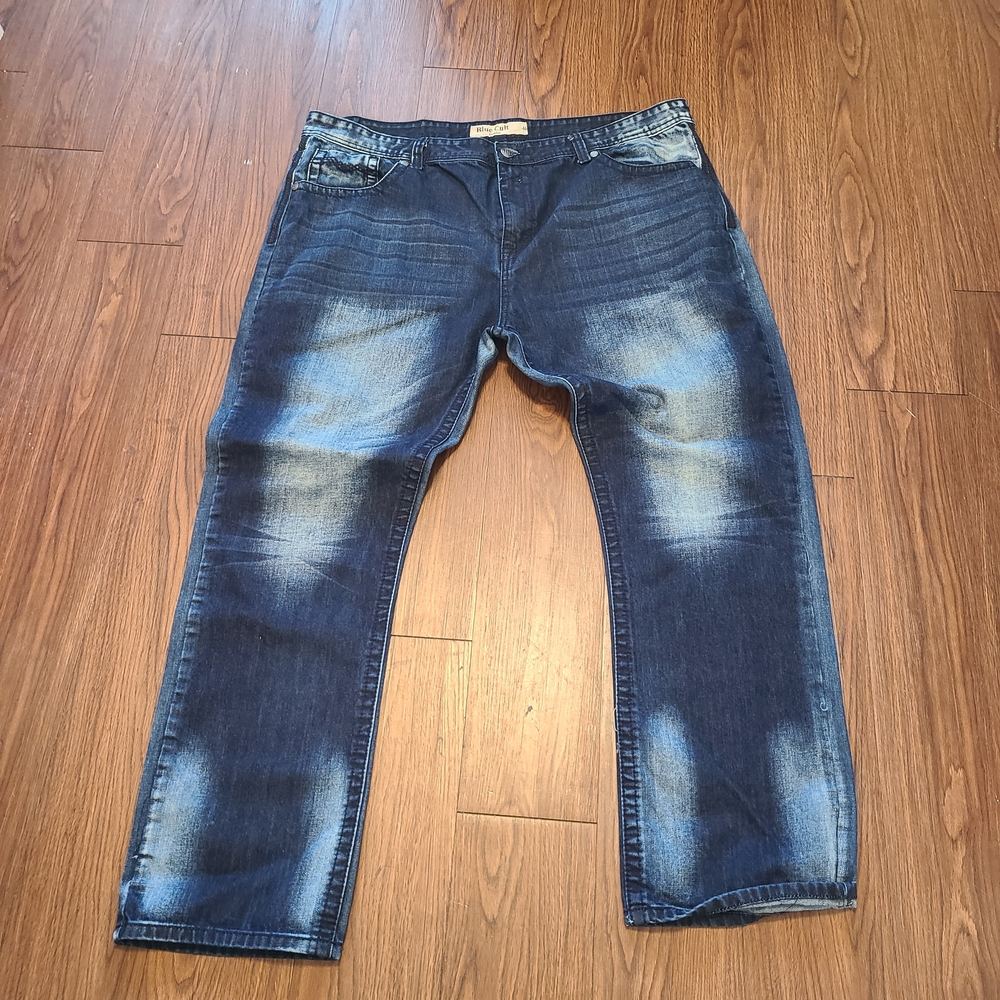 Relaxed Fit Men's Dark Blue Washed Jeans